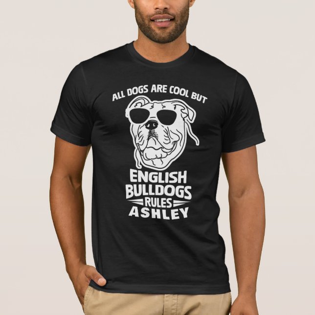 Camiseta Cachorro da Regra do Buldogue em Inglês legal (Frente)