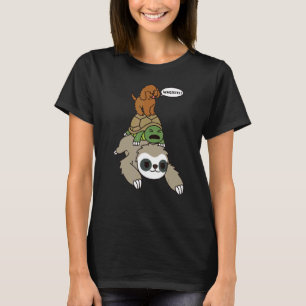 Camiseta Cachorro da Tartaruga Marinha Andando