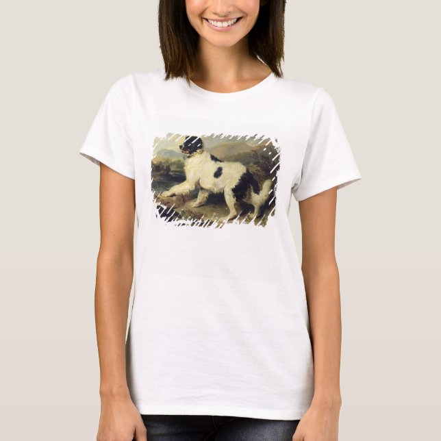 Camiseta Cachorro da Terra Nova Chamado Leão, 1824 (óleo na (Frente)