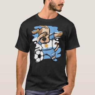Camiseta Cachorro Dabbing Argentina Futebol Fã Bandeira arg