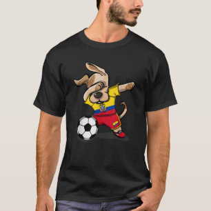 Camiseta Cachorro Dabbing Futebol Equador Bandeira Equatori