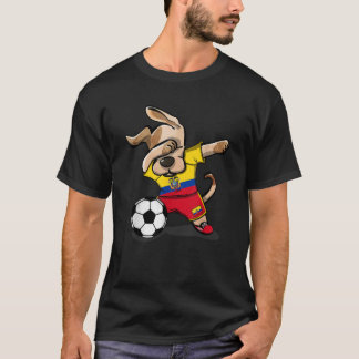 Camiseta Cachorro Dabbing Futebol Equador Bandeira Equatori