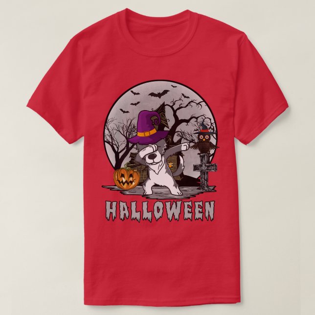 Camiseta Cachorro Dabbing Halloween Border Collie Dab Hat W (Frente do Design)