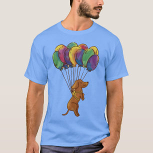 Camiseta Cachorro Dachshund Com Balões Cachorros Engraçados