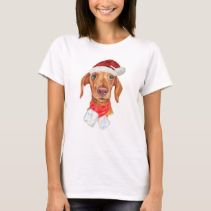 Camiseta Cachorro Dachshund Creme Natal Férias