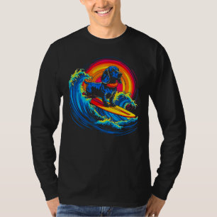 Camiseta Cachorro Dachshund de Arte Pop Surf
