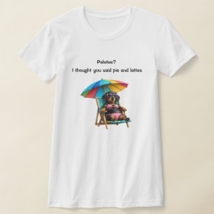 Camiseta Cachorro Dachshund engraçado de biquíni