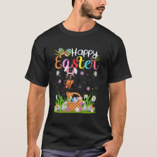 Camiseta Cachorro Dachshund Feliz Caça ao Ovo de Páscoa Ore