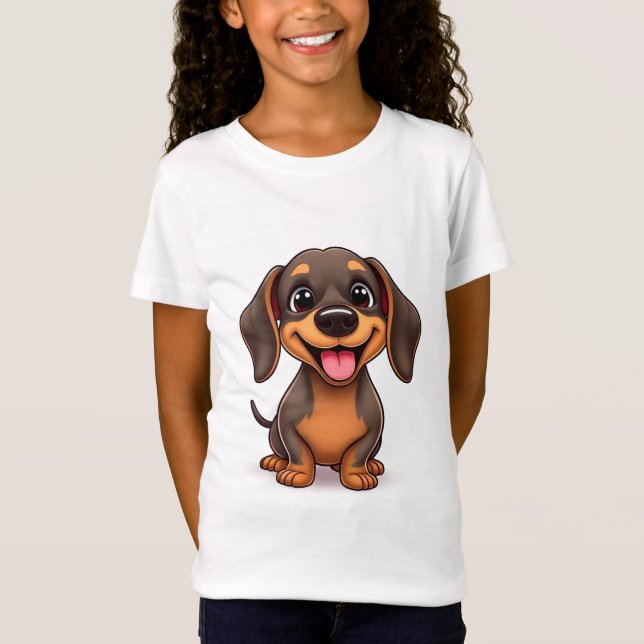 Camiseta Cachorro Dachshund fofo (Frente)