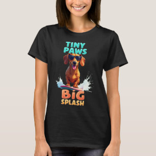Camiseta Cachorro Dachshund Legal Surfando Cachorro Para Ho