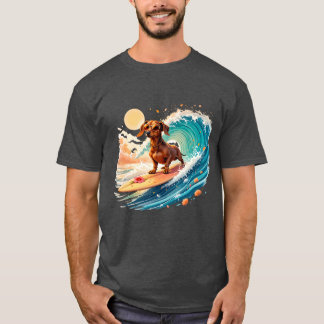 Camiseta Cachorro Dachshund Vibrações de Verão
