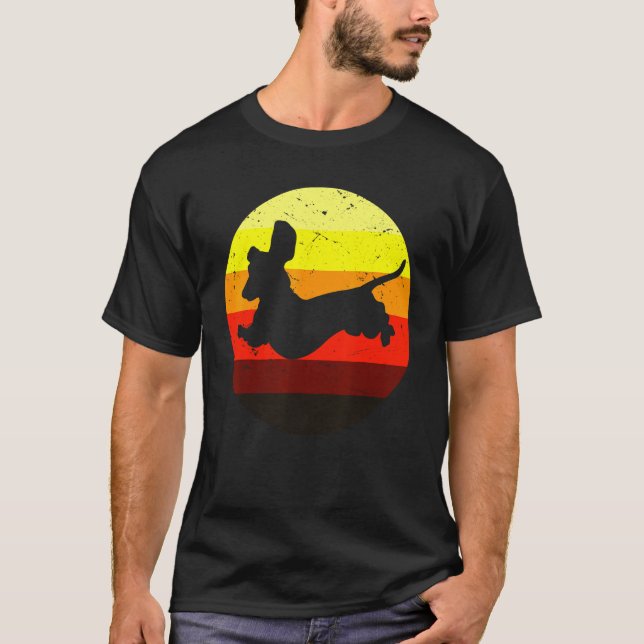 Camiseta Cachorro Dachshund Vintage Retro (Frente)