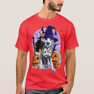 Camiseta Cachorro Dalmaciano Engraçado Bruxa de Bruxas
