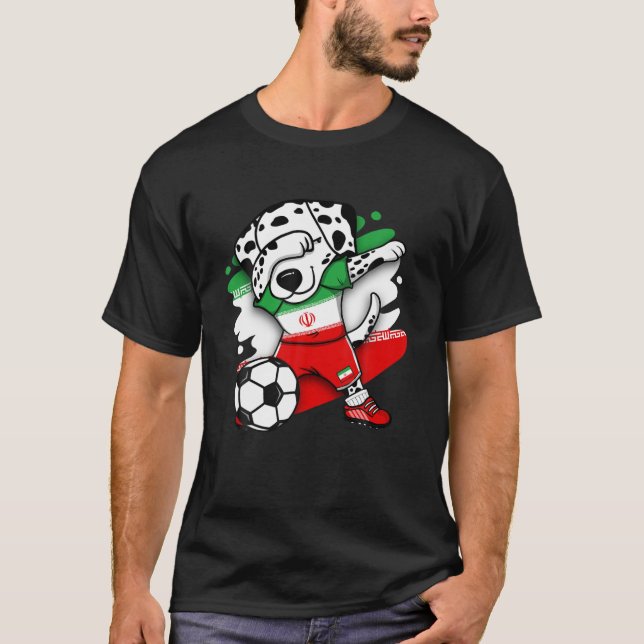 Camiseta Cachorro Dalmaciano Irã Caçador Fãs de Jersey Pé (Frente)