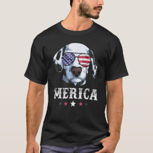 Camiseta Cachorro Dalmaciano Merica 4 De Julho, Bandeira Am