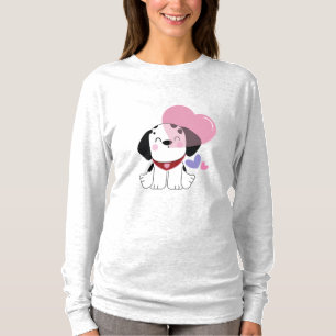 Camiseta Cachorro dálmata fofinho kawaii com Corações
