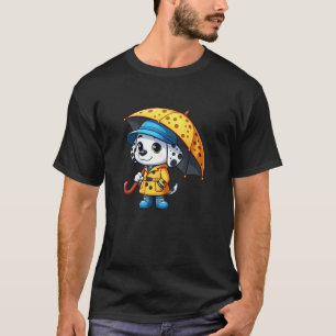 Camiseta Cachorro dálmata guarda-chuva capa engraçada para