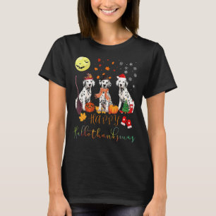 Camiseta Cachorro Dalmático Cachorro Feliz Família Hallotha