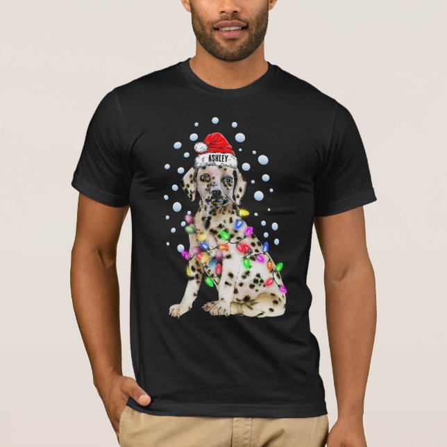 Camiseta Cachorro Dalmático de Natal (Frente)