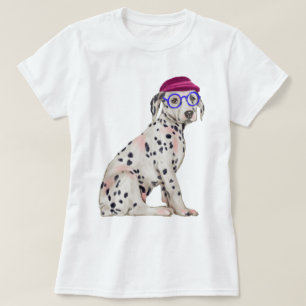 Camiseta Cachorro Dalmático pintado à mão