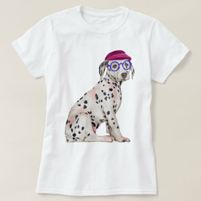 Camiseta Cachorro Dalmático pintado à mão (Frente do Design)