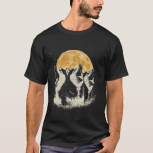 Camiseta Cachorro de 3 Cabeças Uivando Para a Lua Husky Sib