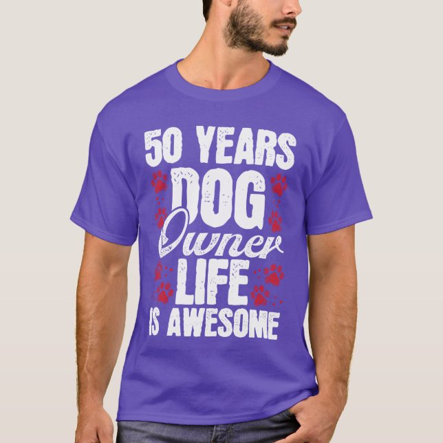 Camiseta Cachorro de 50 anos Cachorro Mãe Cachorro Pai 50º  (Frente)