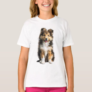 Camiseta Cachorro de Água Shetland Sheepdog Fluffy Kids