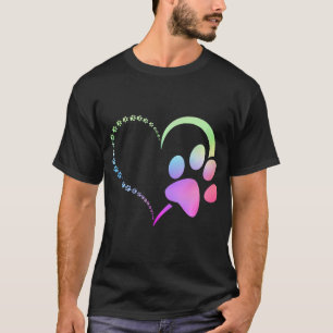 Camiseta Cachorro de aguarela em arco-íris impressão de pat
