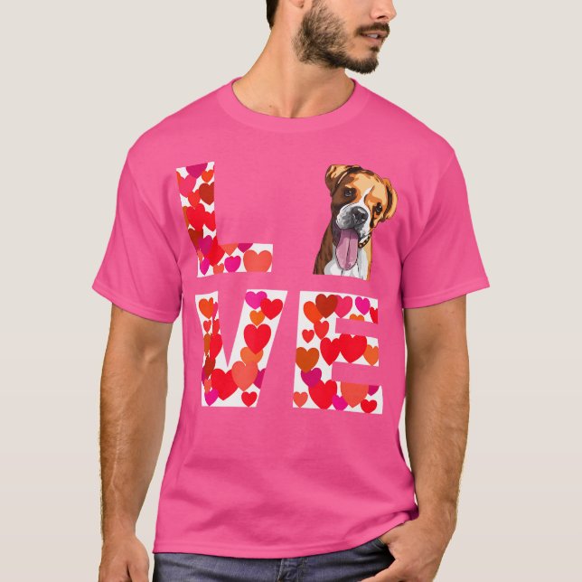 Camiseta Cachorro De Amor Para Mestre E Mulher De Boxeiro (Frente)