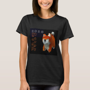 Camiseta Cachorro de Arte Digital Shiba Puppy 3D Ano 2018
