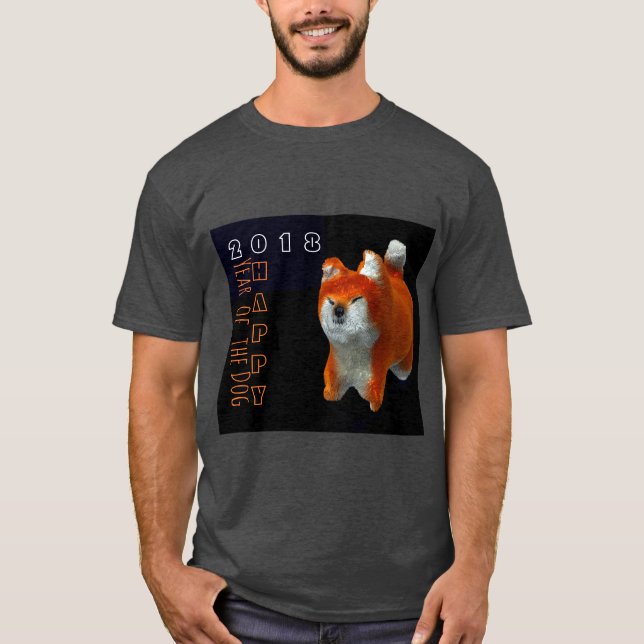 Camiseta Cachorro de Arte Digital Shiba Puppy 3D Ano 2018 H (Frente)