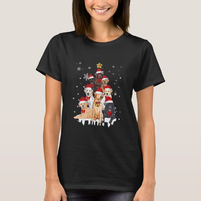Camiseta Cachorro de Árvore de Natal do Retriever (Frente)