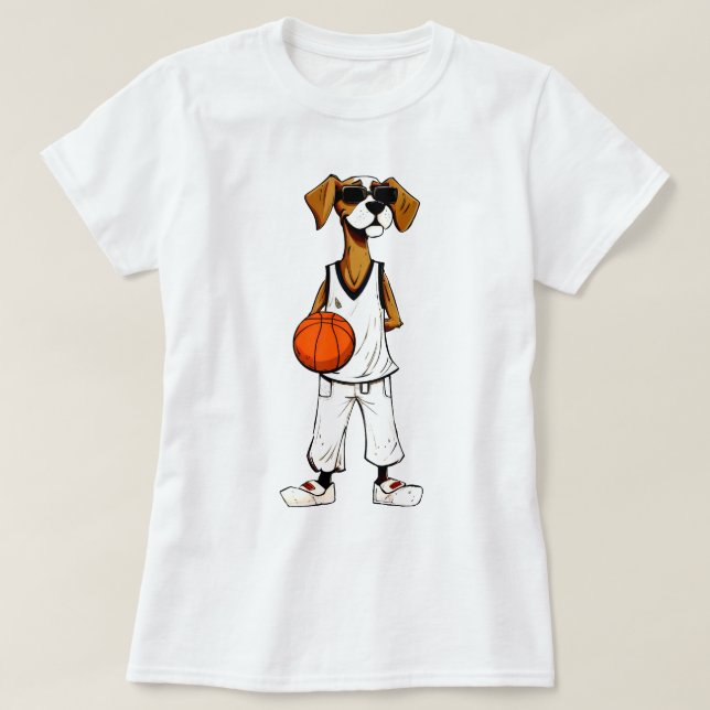 Camiseta Cachorro de Basquetebol (Frente do Design)