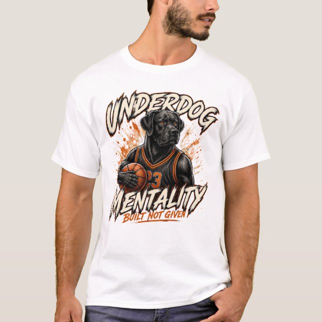 Camiseta Cachorro de Basquetebol Labrador Preto (Frente)