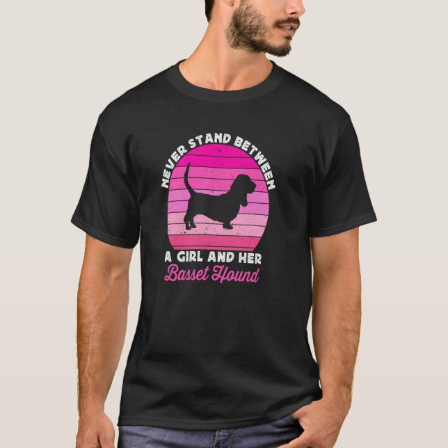 Camiseta Cachorro De Basset Para Raparigas Crianças Jovens  (Frente)