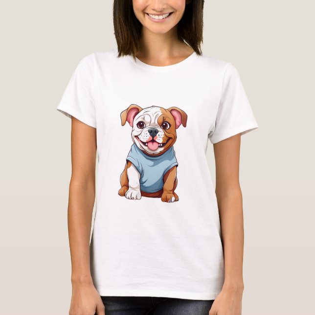Camiseta Cachorro de bebê bonito e feliz (Frente)