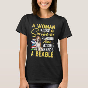 Camiseta Cachorro de Bookaholy Lady Cute Beagle Mamãe Bookw
