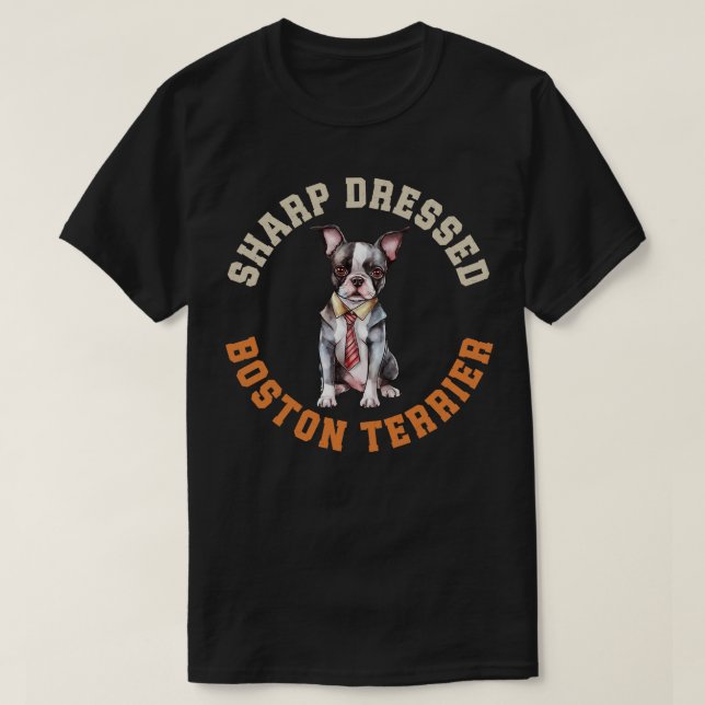 Camiseta Cachorro de Boston Terrier (Frente do Design)