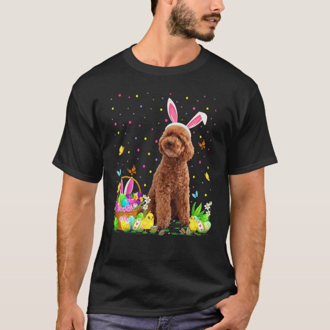Camiseta Cachorro de Brinquedo Cachorro Páscoa Ovo Caça Pó  (Frente)