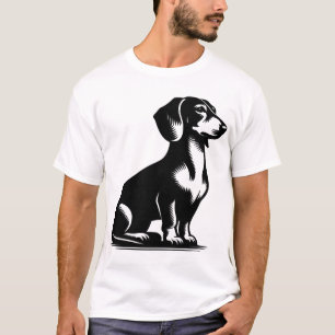 Camiseta Cachorro de Caça Clássico Desenho Vintage de Dachs