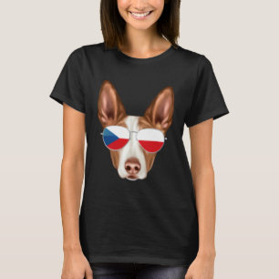 Camiseta Cachorro De Caça Ibizanho Da Bandeira Checa Repúbl