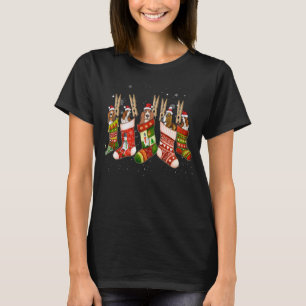 Camiseta Cachorro De Caça No Natal Sock Santa Hat Xmas