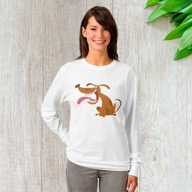 Camiseta Cachorro de Cartografia com Sorriso Grande e Língu (Criador carregado)
