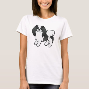 Camiseta Cachorro de Cartografia Japonês Preto E Branco