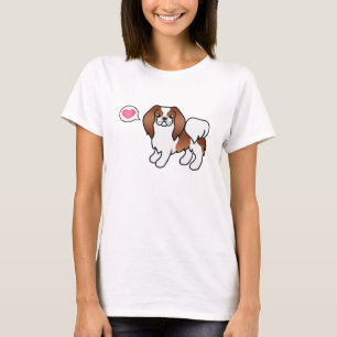 Camiseta Cachorro De Cartografia Japonês Vermelho E Branco