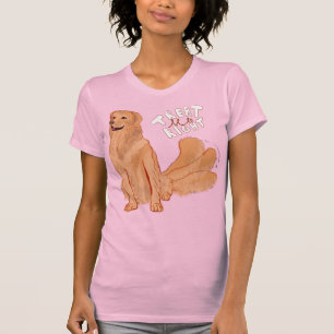 Camiseta Cachorro de Cartoon Bonito Citado "Trate-Me Certo"