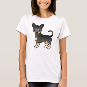Camiseta Cachorro de Cartoon Casaco Chihuahua Negro E Tan S