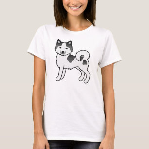 Camiseta Cachorro de Cartoon Malamute Preto Piebald Alaskan
