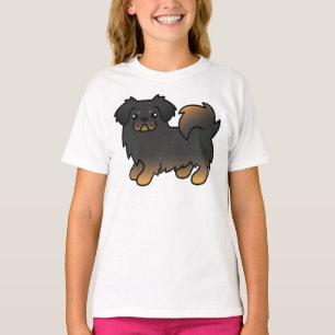 Camiseta Cachorro de Cartoon Negro E Tibetano
